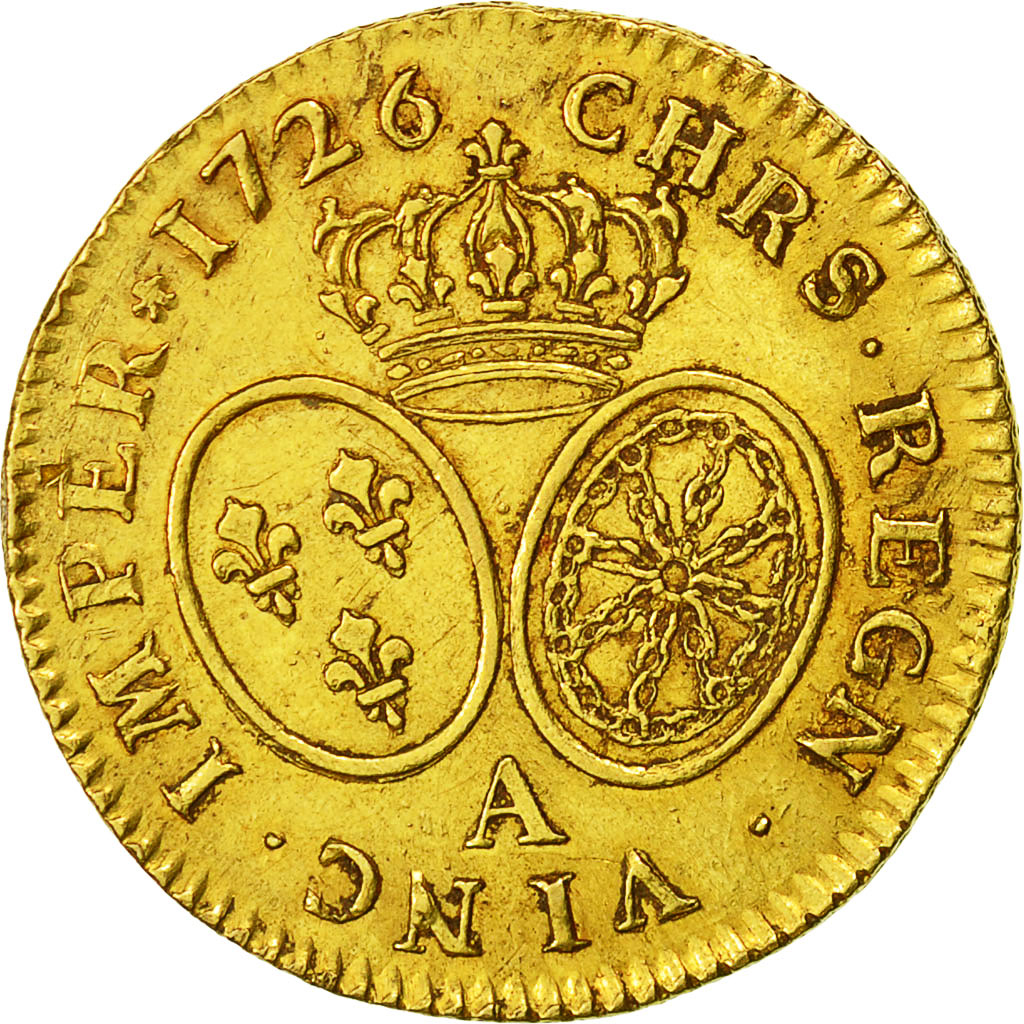 Coin, France, Louis XV, Louis d'or aux lunettes, Louis d'Or, 1726, Paris