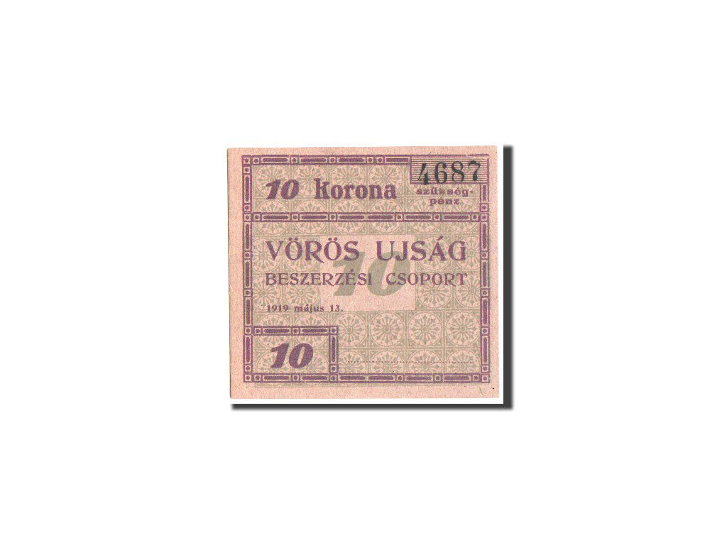 Hungary, Budapest, Voros Ujsag, 10 Korona, 13.5.1919, Pick UNL
