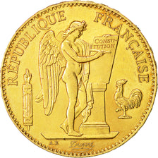Moneda, Francia, Génie, 100 Francs, 1879, Paris, MBC+, Oro, KM:832