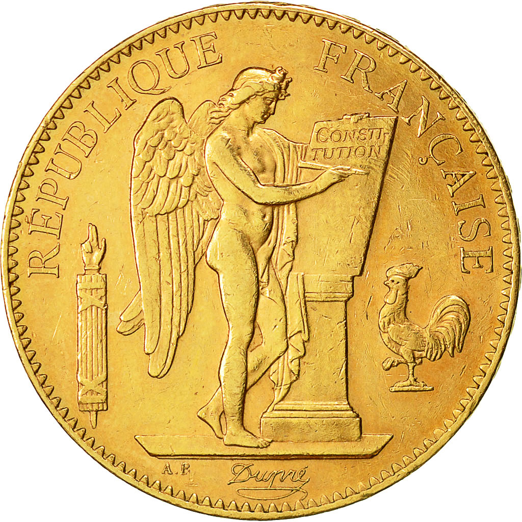 Coin, France, Génie, 100 Francs, 1911, Paris, AU(50-53), Gold, KM:858