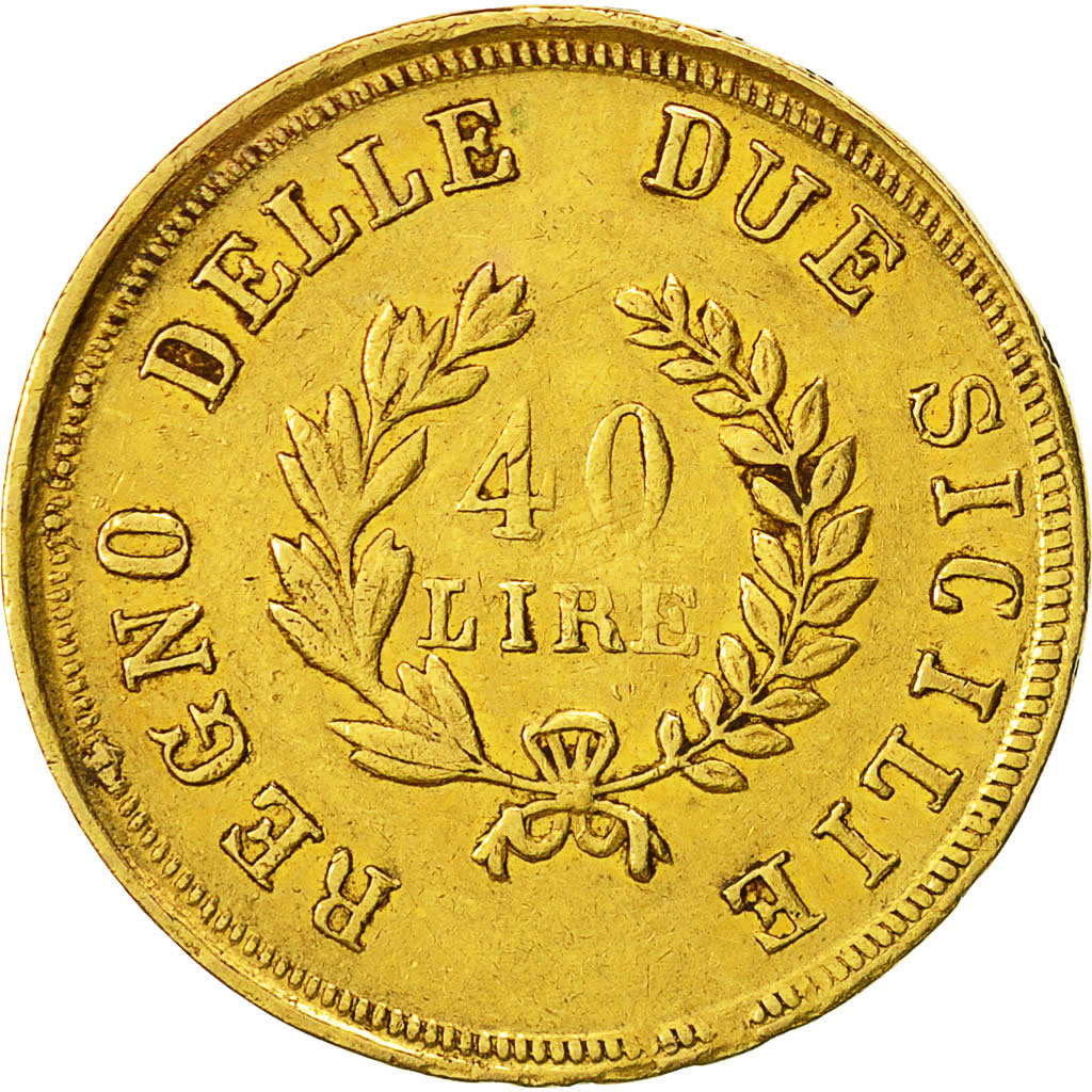 Coin, ITALIAN STATES, NAPLES, Joachim Murat, 40 Lire, 1813, VF(30-35), Gold