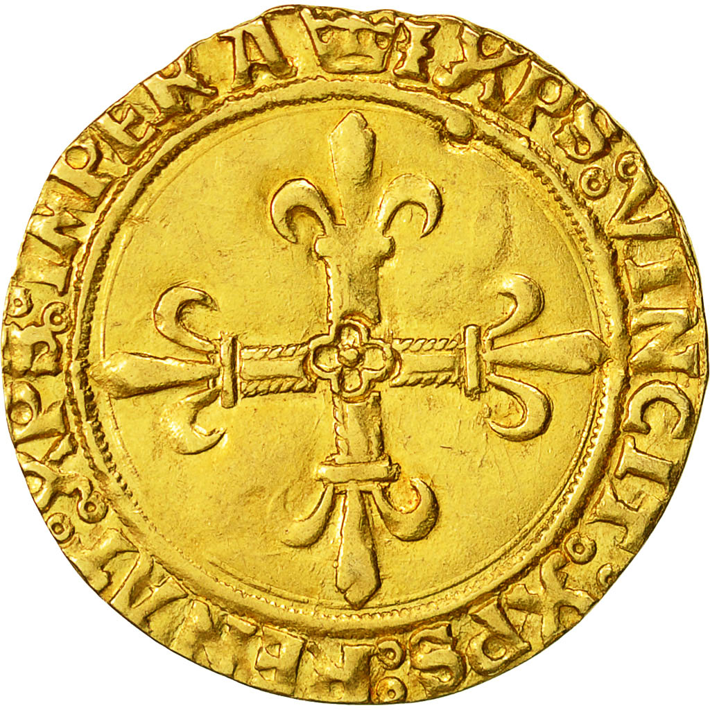 Moneta, Francia, François Ier, Ecu d'or, Cremieu, MB+, Oro, Duplessy:782