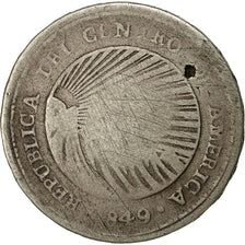 Munten, Costa Rica, 2 Reales, 1849, ZG+, Zilver, KM:77