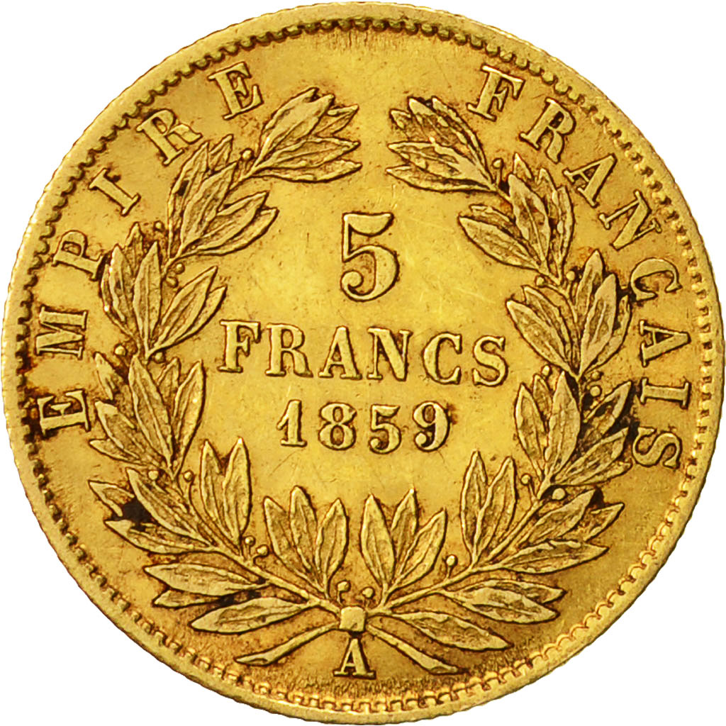 Coin, France, Napoleon III, Napoléon III, 5 Francs, 1859, Paris, EF(40-45)
