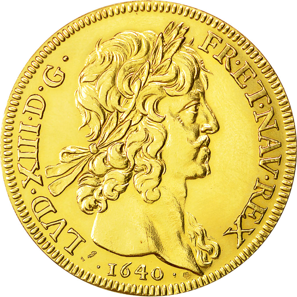 Moneta, Francia, Louis XIII, Refrappe Dix Louis, medaglia, 1640, Paris, SPL, Oro