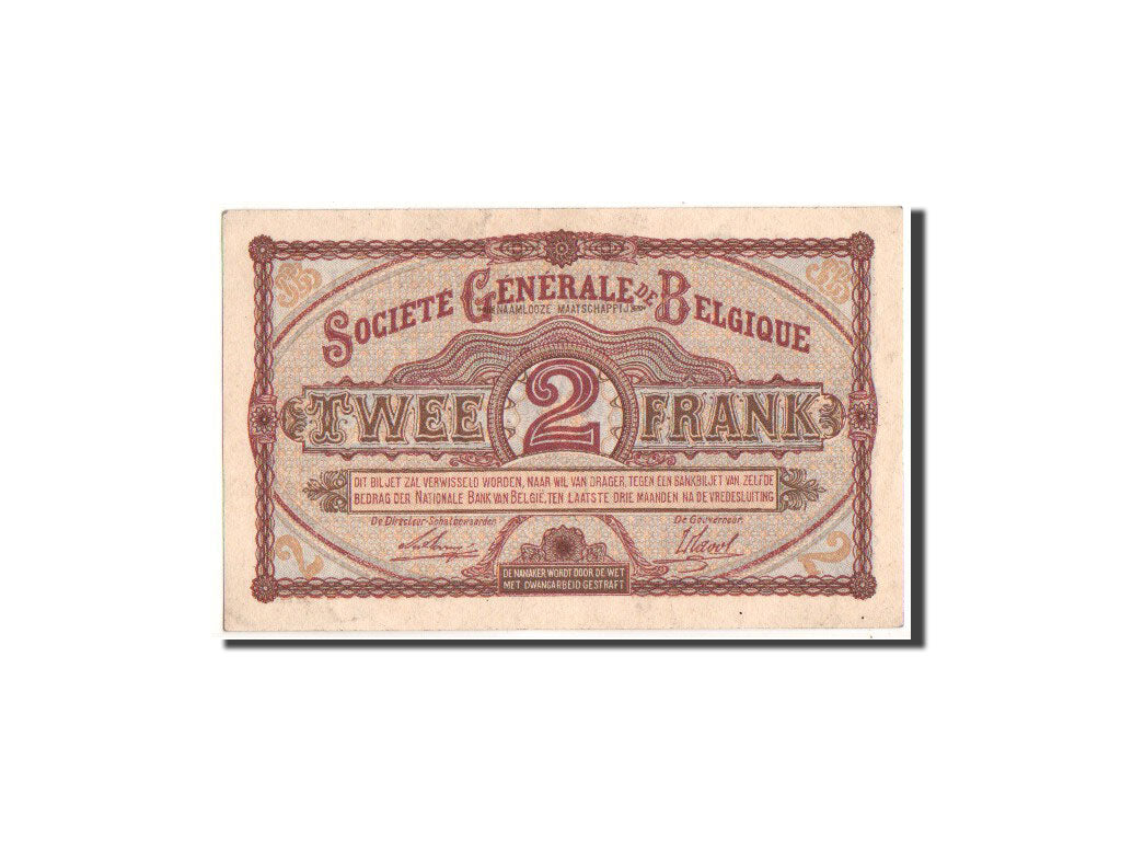 Belgium, Société Générale de Belgique, 2 Francs, 3.4.1915, KM:87