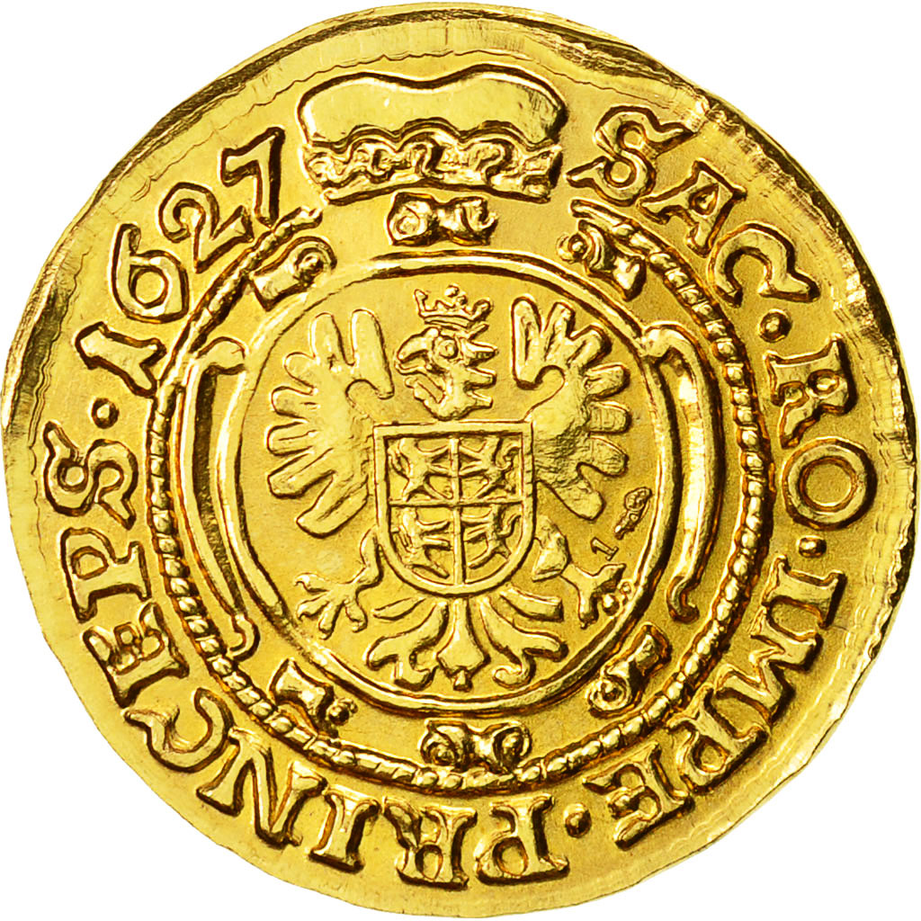 Moneta, Germania, Refrappe 2 Ducats, medaglia, 1627, SPL, Oro