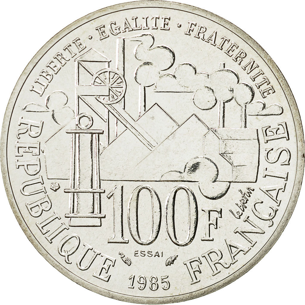 Monnaie, France, Zola, 100 Francs, 1985, Paris, ESSAI, SPL, Argent, Gadoury:900