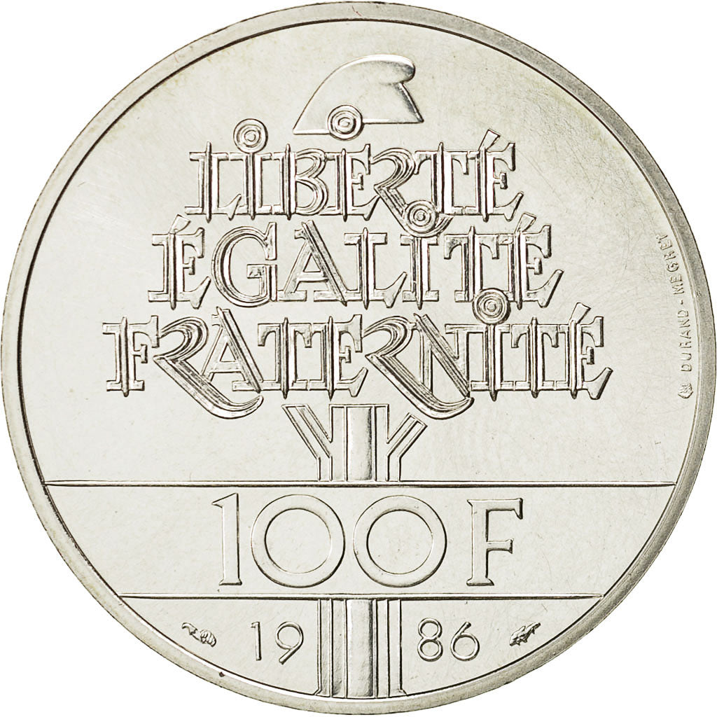 Coin, France, Statue de la Liberté, 100 Francs, 1986, Paris, ESSAI, MS(63)