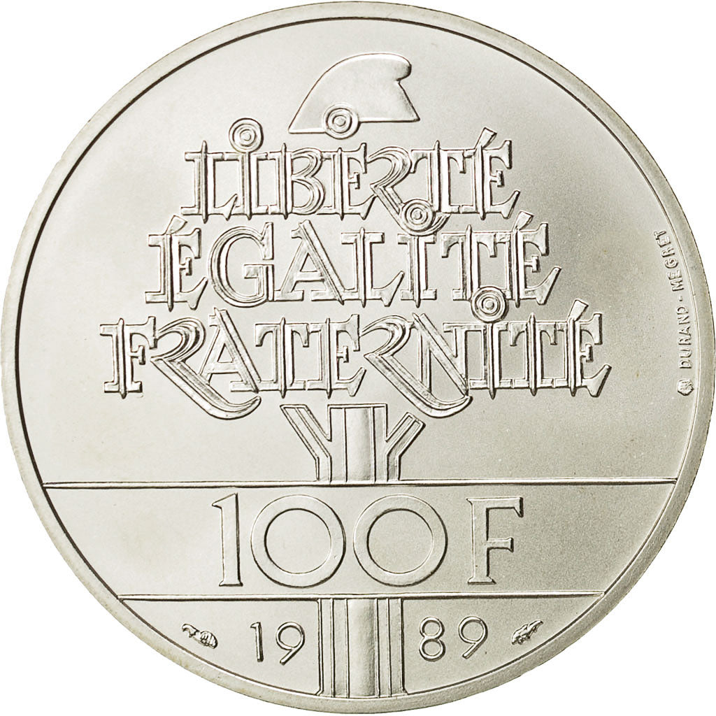 Munten, Frankrijk, Droits de l'Homme, 100 Francs, 1989, Paris, ESSAI, UNC-