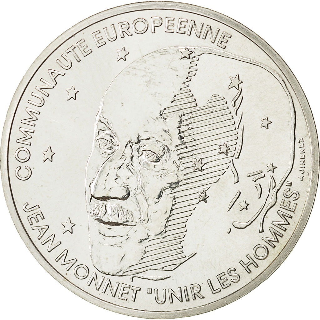 Coin, France, Jean Monnet, 100 Francs, 1992, Paris, ESSAI, MS(63), Silver
