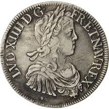 Moneta, Francia, Louis XIV, Écu à la mèche longue, Ecu, 1649, Aix, MB+