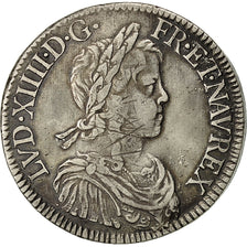 Moneda, Francia, Louis XIV, Écu à la mèche longue, Ecu, 1648, Nantes, BC+