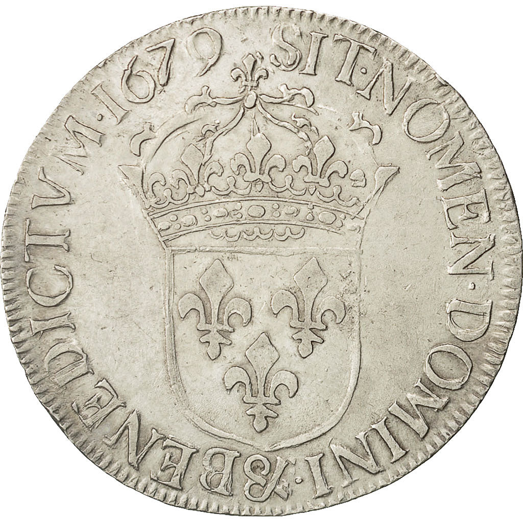 Coin, France, Louis XIV, Écu à la cravate, Ecu, 1679, Aix, EF(40-45), Silver