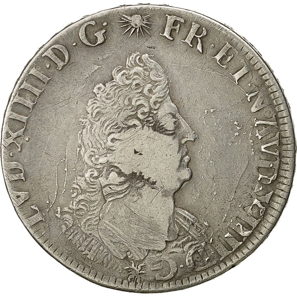 Coin, France, Louis XIV, 1/2 Écu de Flandre aux palmes, 1/2 Ecu, 1694, Lille