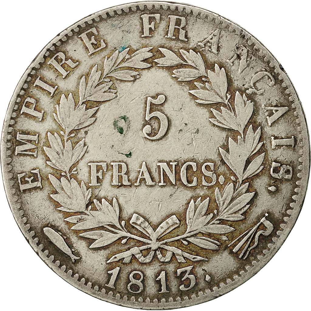 Coin, France, Napoléon I, 5 Francs, 1813, Utrecht, VF(30-35), Silver