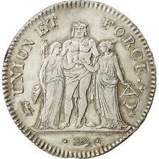 Moneta, Francia, Union et Force, 5 Francs, AN 8, Bordeaux, SPL-, Argento
