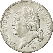 Coin, France, Louis XVIII, Louis XVIII, 5 Francs, 1824, Paris, AU(50-53)