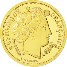 Francja, Medal, Reproduction 5 Francs Cérès, 1889, MS(63), Złoto