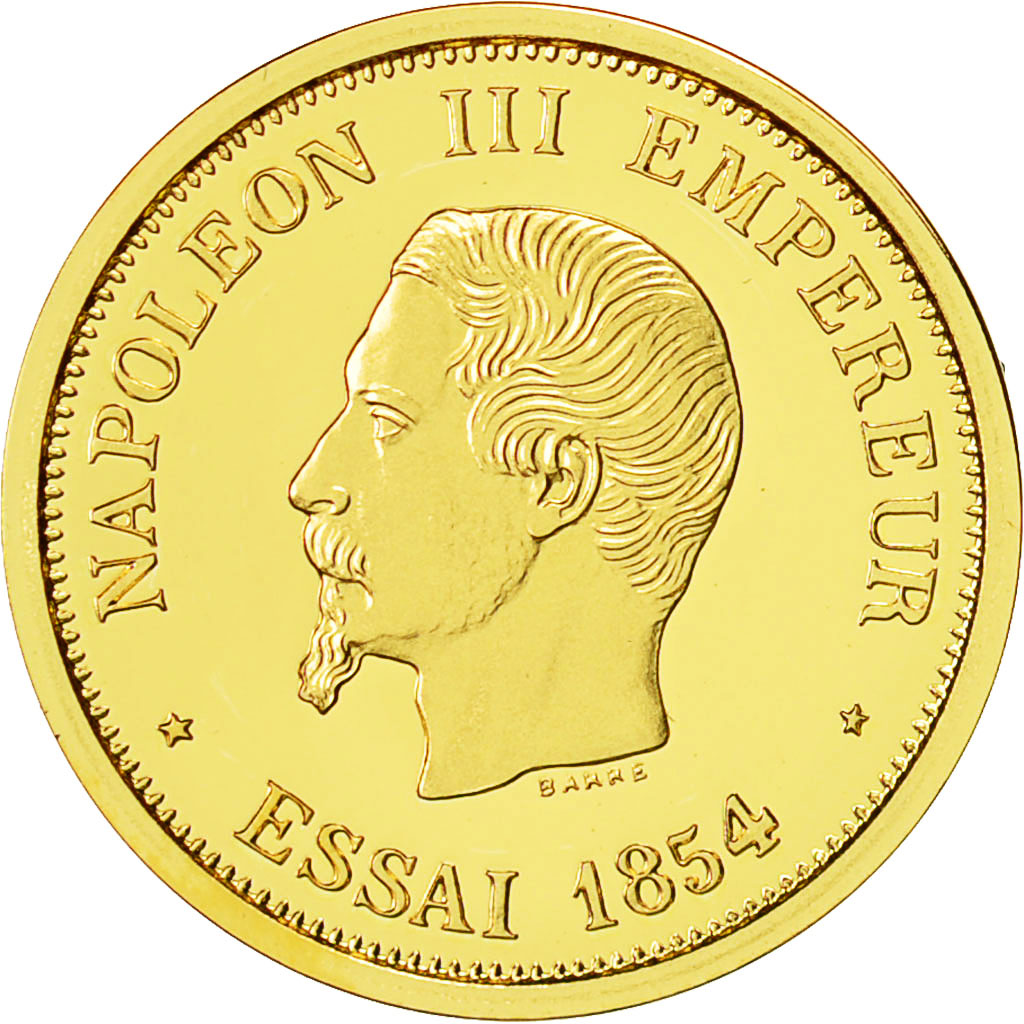 Frankreich, Medaille, Reproduction 50 Francs Napoléon, 1854, UNZ, Gold