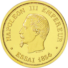 Frankreich, Medaille, Reproduction 50 Francs Napoléon, 1854, UNZ, Gold