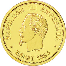 France, Médaille, Reproduction 50 Francs Napoléon, 1854, SPL, Or
