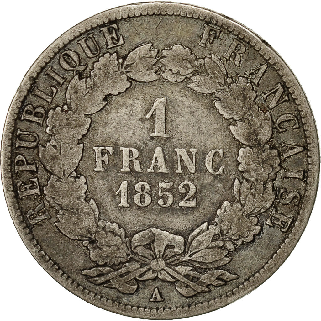 Münze, Frankreich, Napoleon III, Napoléon III, Franc, 1852, Paris, SGE+