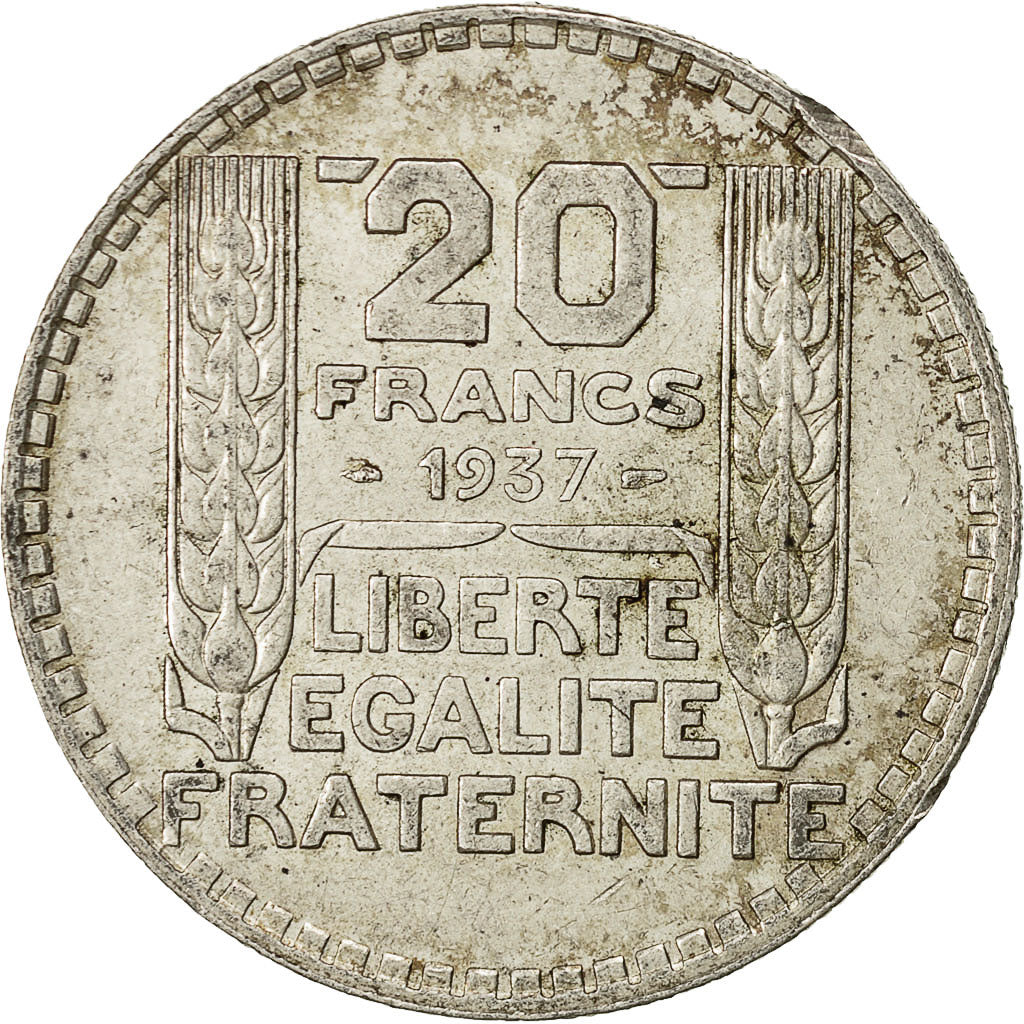 Moneta, Francia, Turin, 20 Francs, 1937, Paris, BB, Argento, KM:879, Gadoury:852