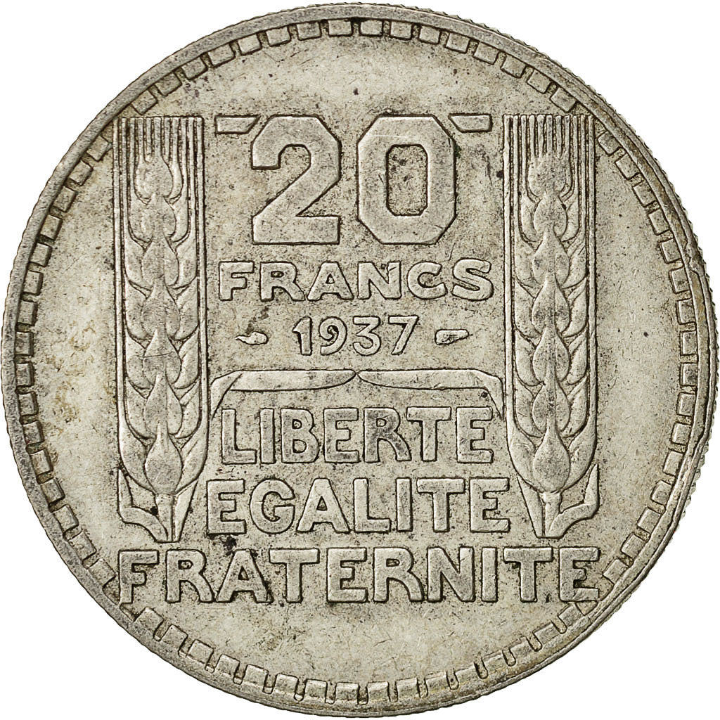 Moneta, Francia, Turin, 20 Francs, 1937, Paris, BB, Argento, KM:879, Gadoury:852
