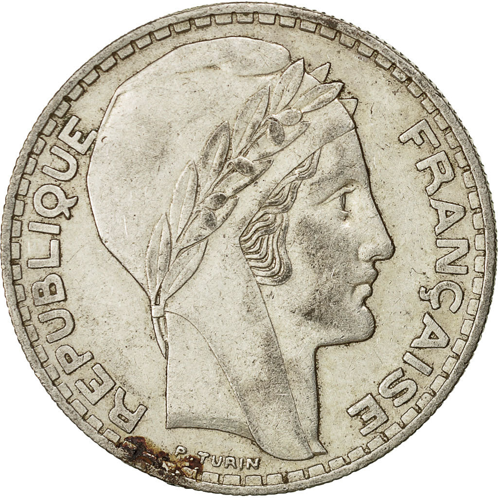 Münze, Frankreich, Turin, 20 Francs, 1937, Paris, SS, Silber, KM:879