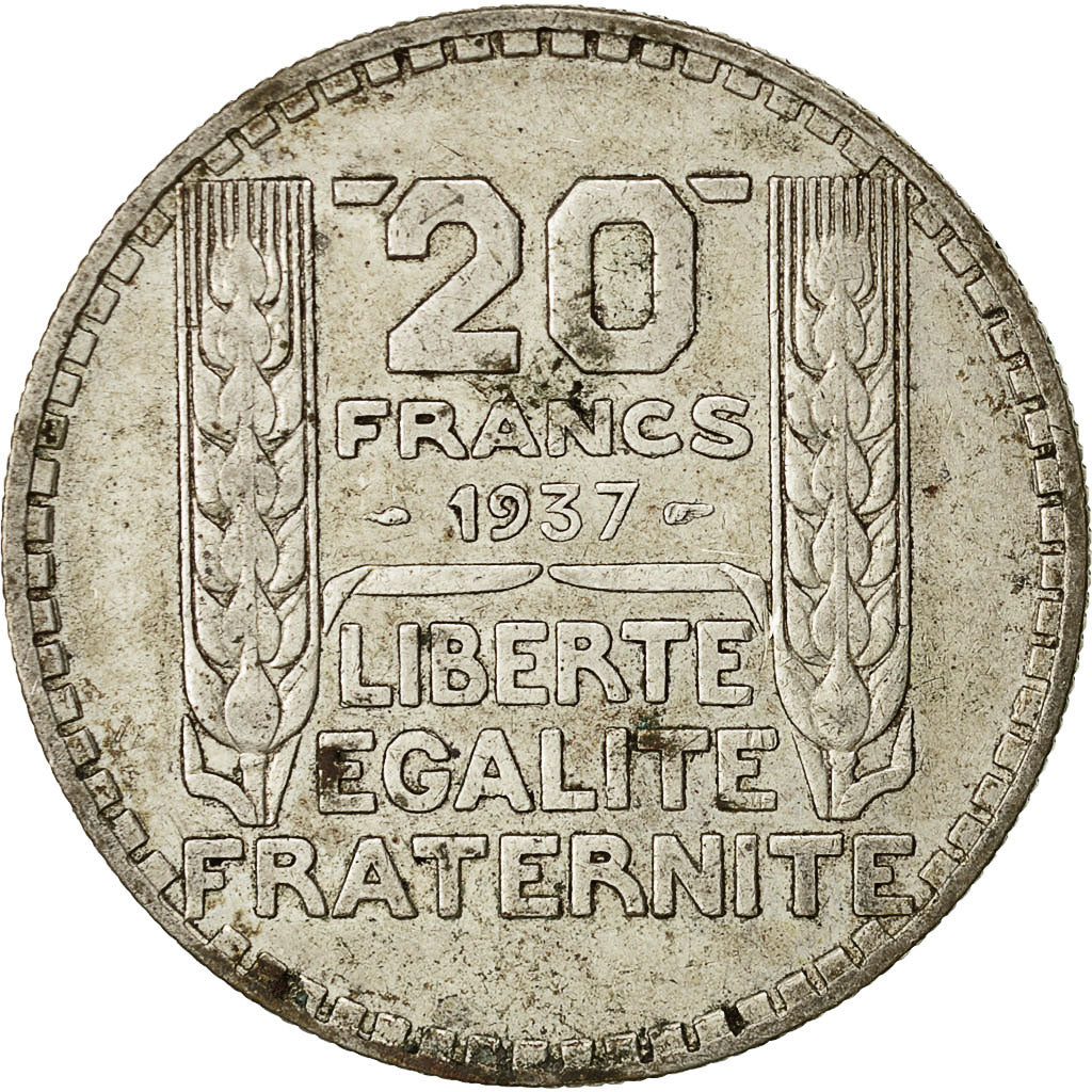 Moneta, Francia, Turin, 20 Francs, 1937, Paris, BB, Argento, KM:879, Gadoury:852