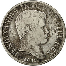 Moneda, Estados italianos, NAPLES, Ferdinando II, 120 Grana, 1831, BC+, Plata