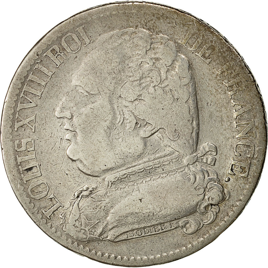 Münze, Frankreich, Louis XVIII, Louis XVIII, 5 Francs, 1814, Rouen, S, Silber