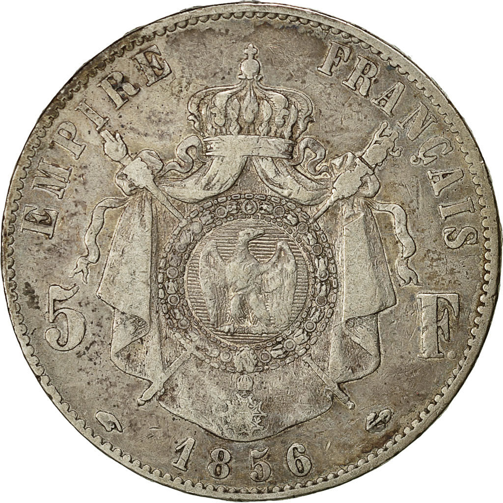 Coin, France, Napoleon III, Napoléon III, 5 Francs, 1856, Paris, VF(20-25)