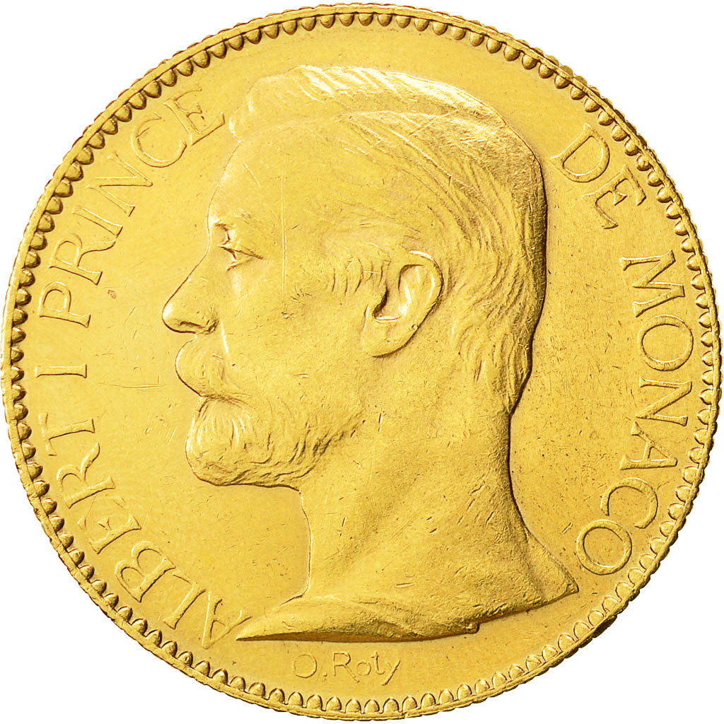 Coin, Monaco, Albert I, 100 Francs, Cent, 1896, Paris, EF(40-45), Gold, KM:105