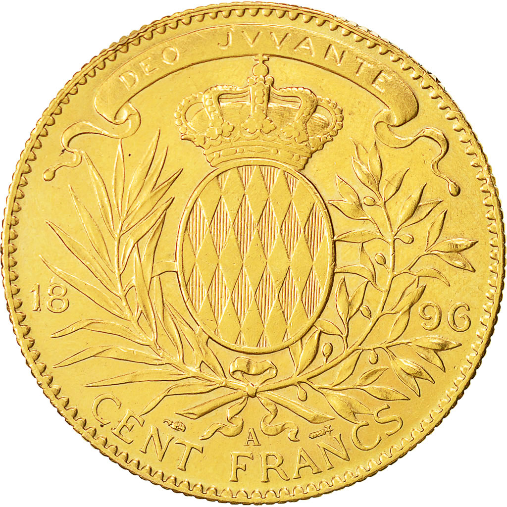 Coin, Monaco, Albert I, 100 Francs, Cent, 1896, Paris, EF(40-45), Gold, KM:105