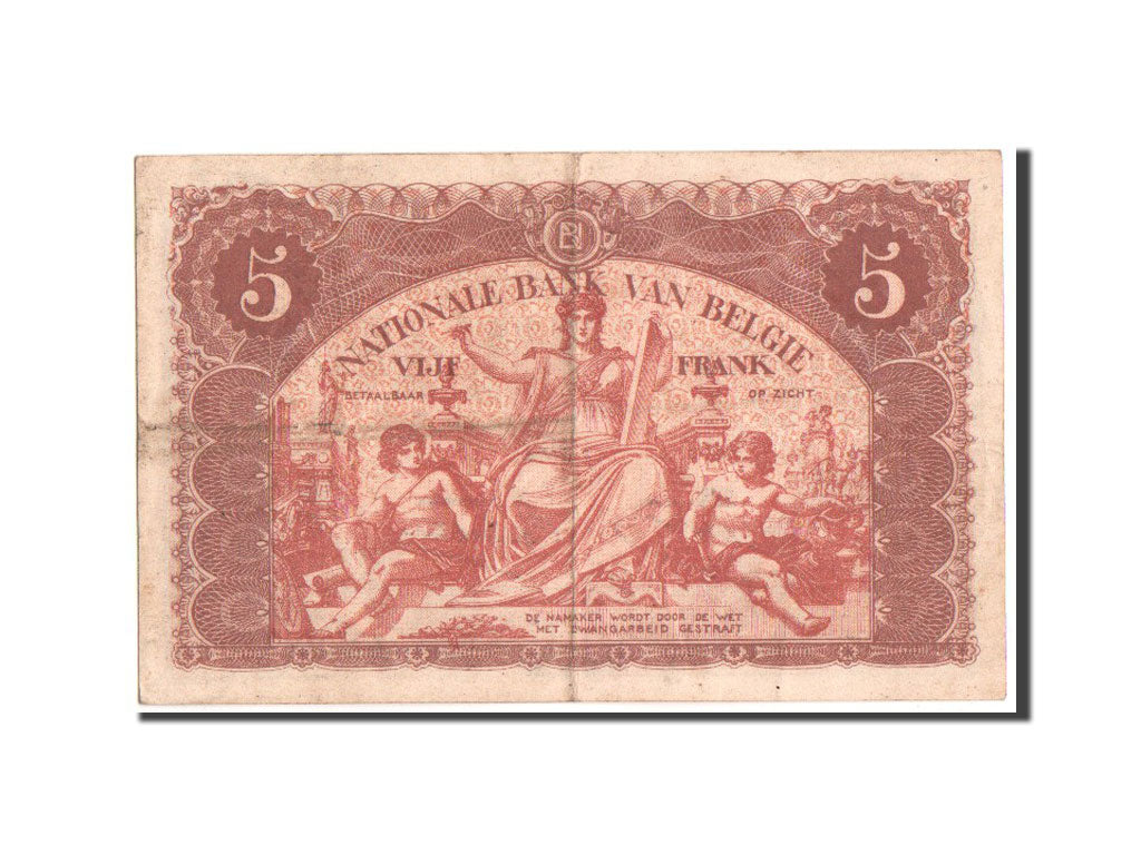 Belgium, Banque Nationale, 5 Francs, 1.7.1914, KM:74a