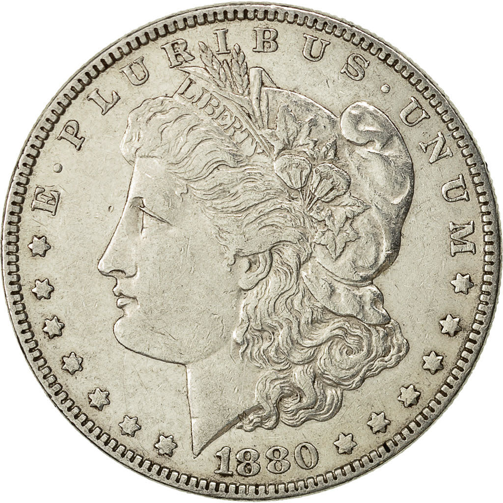 Coin, United States, Morgan Dollar, Dollar, 1880, U.S. Mint, Philadelphia