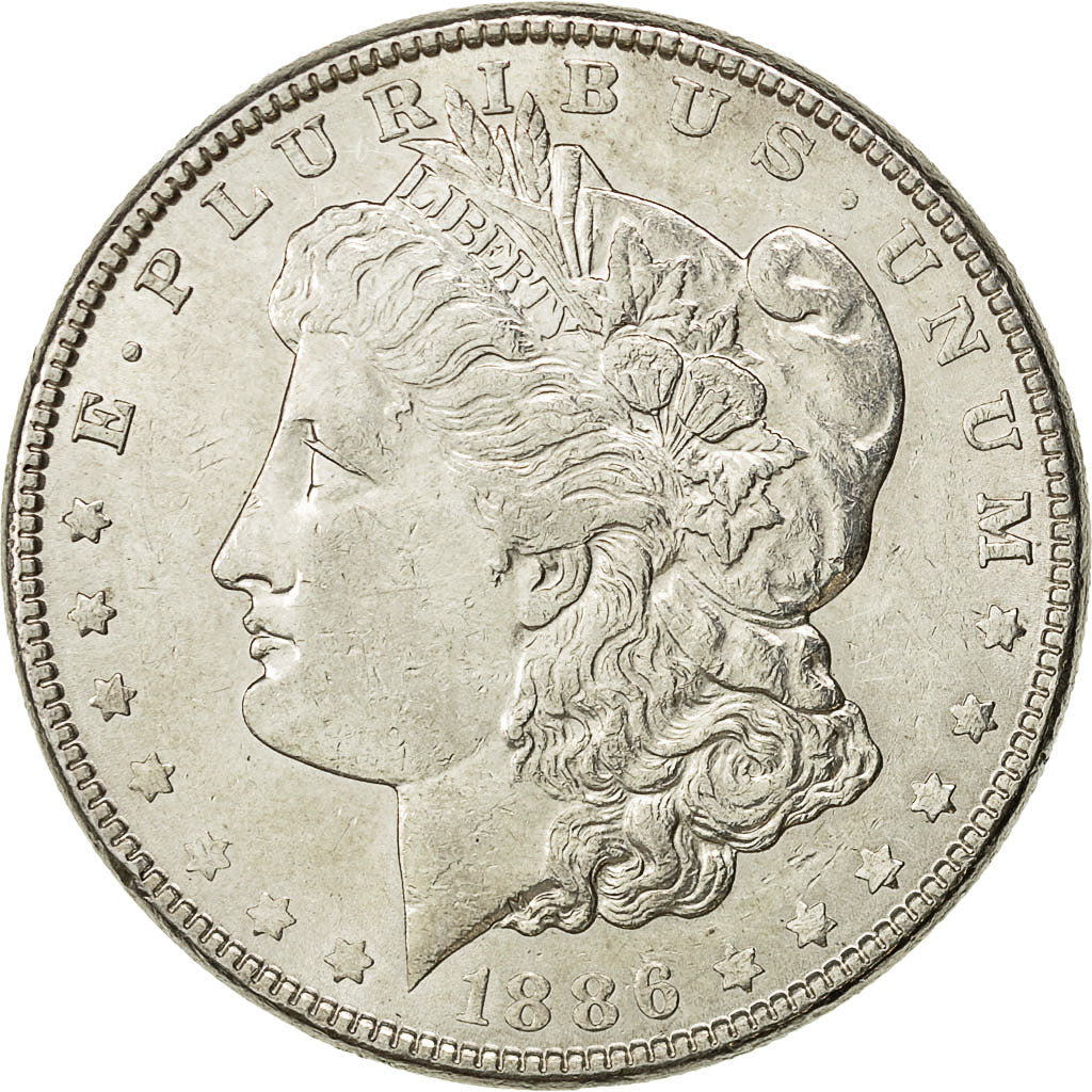 Coin, United States, Morgan Dollar, Dollar, 1886, U.S. Mint, Philadelphia