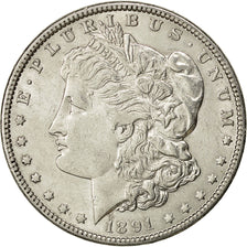 Coin, United States, Morgan Dollar, Dollar, 1891, U.S. Mint, Philadelphia