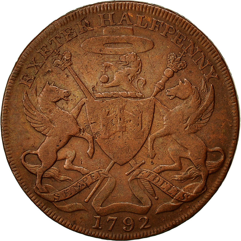 Coin, Great Britain, Woollen Manufactory, Halfpenny Token, 1792, EF(40-45)
