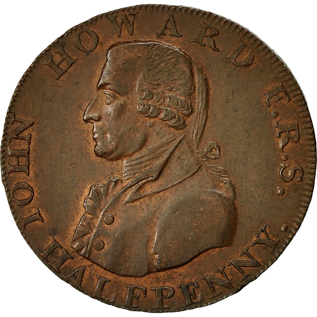 Moneta, Gran Bretagna, John Howard, Halfpenny Token, BB+, Rame