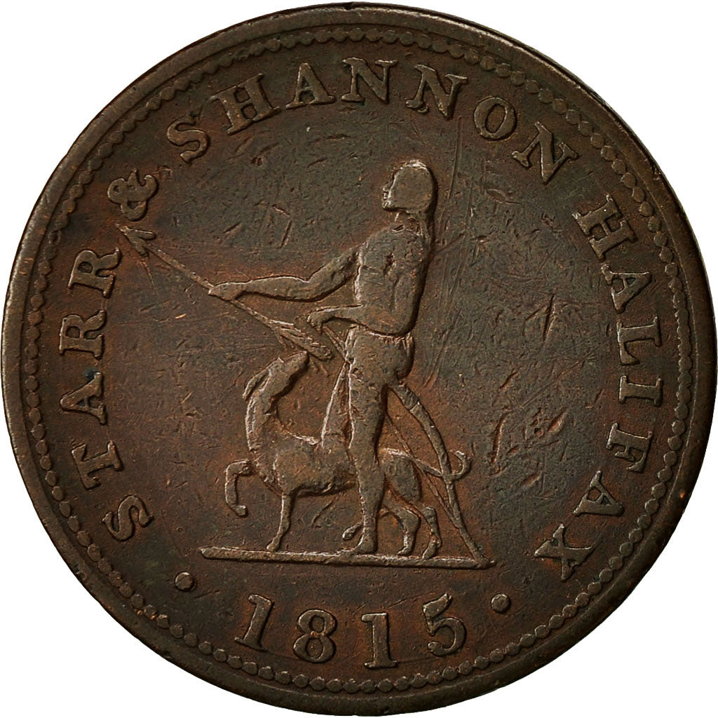 Münze, Kanada, Starr & Shannon, Halfpenny Token, 1815, S+, Kupfer