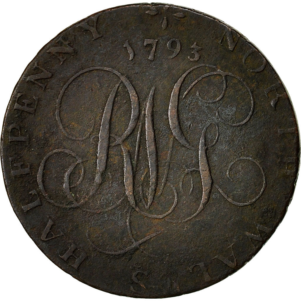 Coin, Great Britain, North Wales, Halfpenny Token, 1793, VF(20-25), Copper