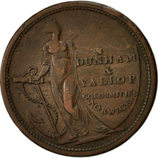 Coin, Great Britain, Dunham & Vallop, Halfpenny Token, 1811, VF(20-25), Copper