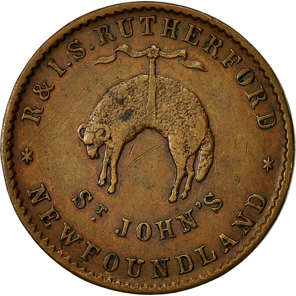 Coin, Canada, Newfounland, St John's, Halfpenny Token, EF(40-45), Copper