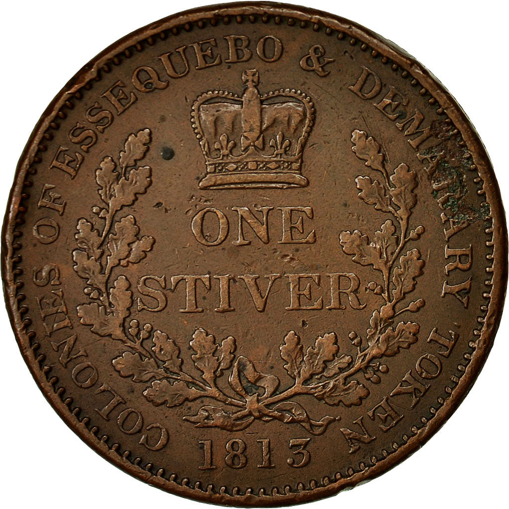 Münze, Guyana, Stiver, 1813, S+, Kupfer, KM:10