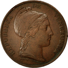 Moneda, Venezuela, Centavo, 1843, BC+, Cobre, KM:3.1
