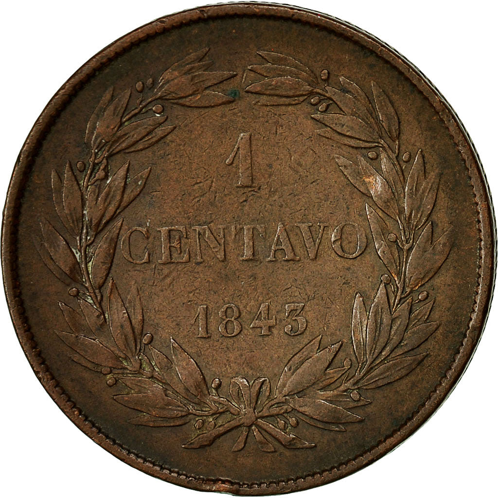 Coin, Venezuela, Centavo, 1843, VF(20-25), Copper, KM:3.1