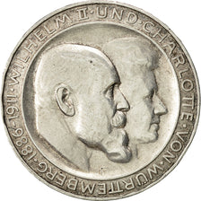 Coin, German States, WURTTEMBERG, Wilhelm II, 3 Mark, 1911, Freudenstadt